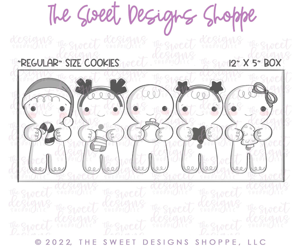 Cookie Cutters - Merry GingerBoys and GingerGirls Set - Set of 5 - Cookie Cutters - The Sweet Designs Shoppe - TSDS - - ALL,Christmas,Christmas / Winter,Christmas Cookies,Cookie Cutter,Ginger boy,Ginger bread,Ginger girl,Ginger set,Gingerboy,gingerbread,gingerbread man,gingerbread mug,Gingergirl,Mini Sets,Promocode,regular sets,set