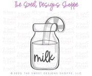 Cookie Cutters - Milk with Candy Cane- Cookie Cutter - The Sweet Designs Shoppe - TSDS - - ALL,Christmas,Christmas / Winter,Christmas Cookies,Cookie Cutter,Food,Food and Beverage,Food beverages,Promocode,STL