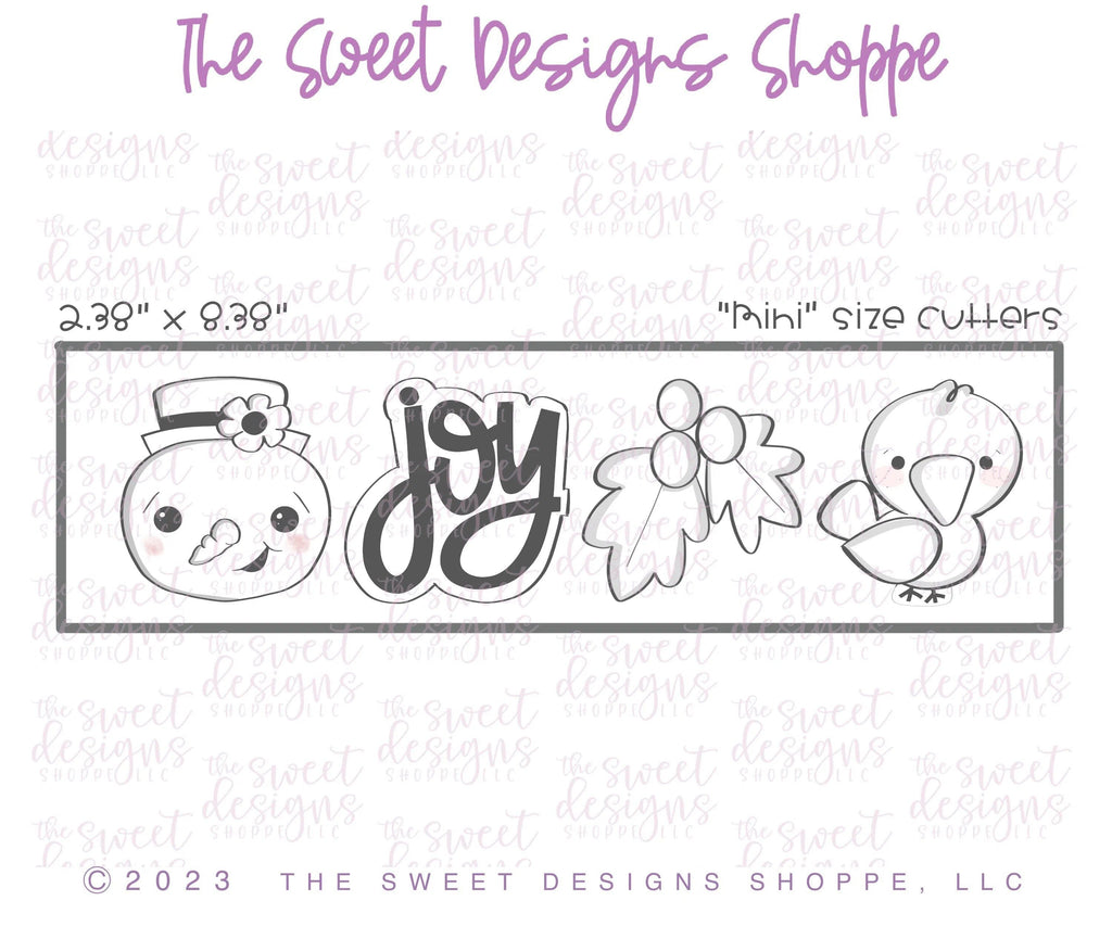 Cookie Cutters - Mistletoe Magic Mini Set - Set of 4 - Cookie Cutters - The Sweet Designs Shoppe - TSDS - - ALL,Christmas,Christmas / Winter,Cookie Cutter,Frosty,Mini Sets,Promocode,regular sets,set,Snowman,Winter