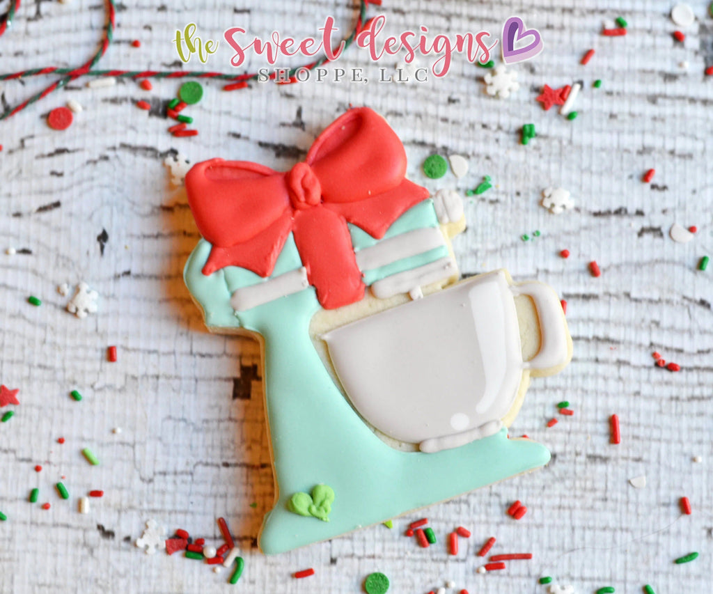 Cookie Cutters - Mixer with Bow v2- Cookie Cutter - The Sweet Designs Shoppe - - ALL, Baking, Christmas, Christmas / Winter, Cookie Cutter, Hobbies, Mixer, Promocode