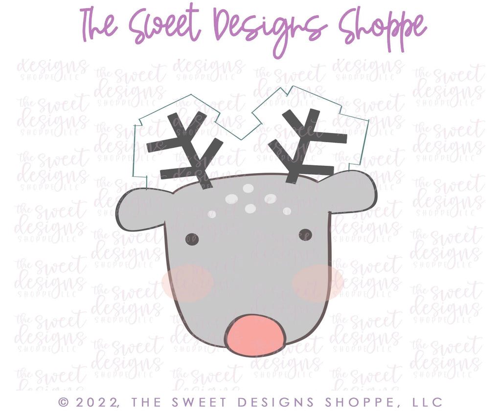 Cookie Cutters - Modern Advent Reindeer Face - Cookie Cutter - The Sweet Designs Shoppe - TSDS - - advent,ALL,Christmas,Christmas / Winter,Christmas Cookies,Cookie Cutter,modern,Promocode,STL