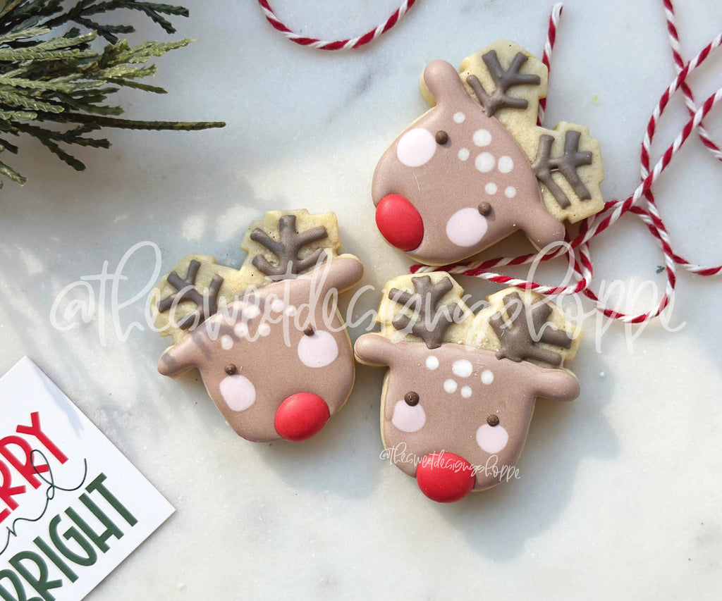 Cookie Cutters - Modern Advent Reindeer Face - Cookie Cutter - The Sweet Designs Shoppe - TSDS - - advent,ALL,Christmas,Christmas / Winter,Christmas Cookies,Cookie Cutter,modern,Promocode,STL