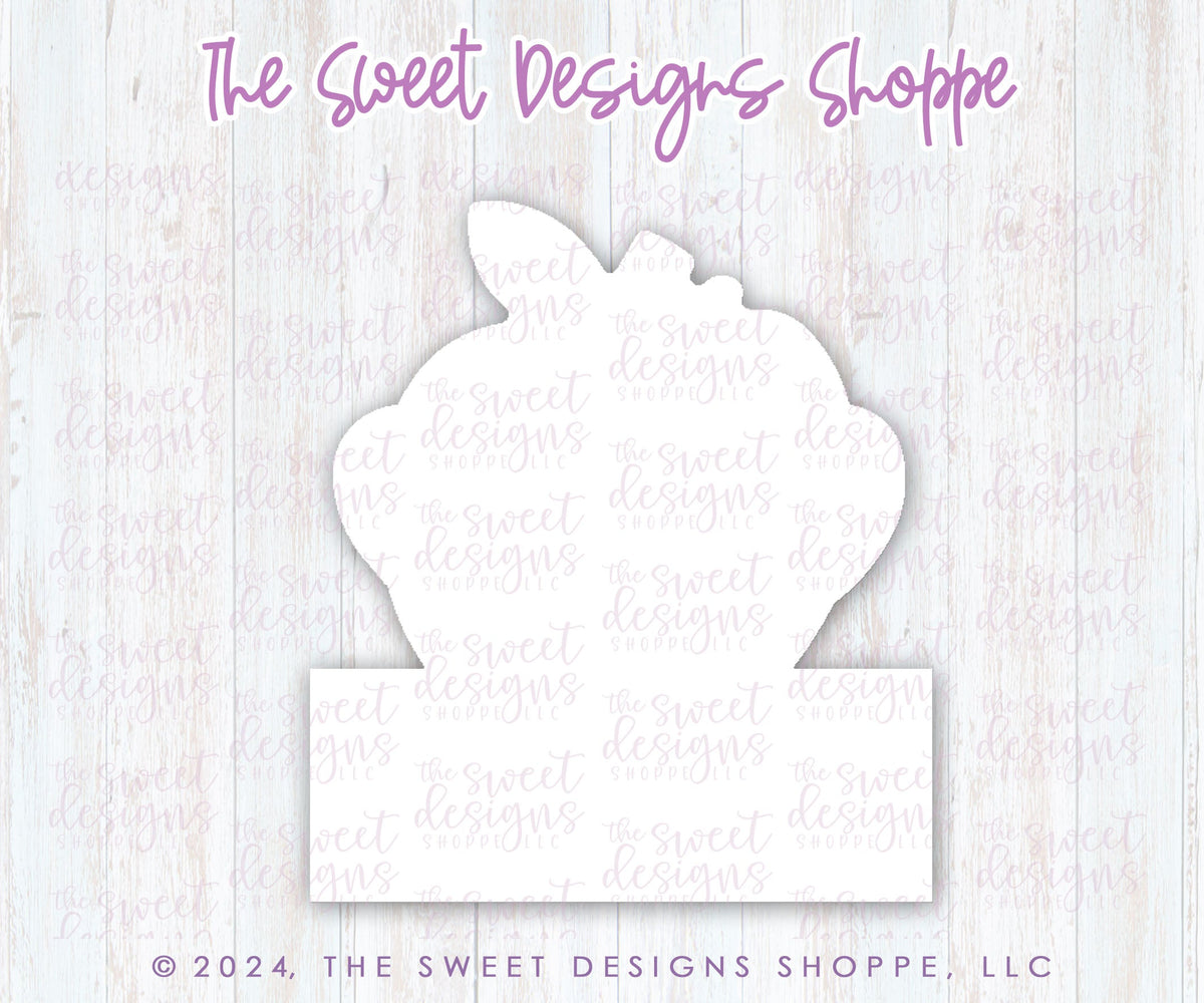 Cookie Cutters - Modern Apple Plaque- Cookie Cutter - The Sweet Designs Shoppe - TSDS - - ALL,back to school,Cookie Cutter,Food,fruit,fruit with flower,fruits,Fruits and Vegetables,Plaque,Promocode,School,School / Graduation,STL,Teach,teacher,teacher appreciation