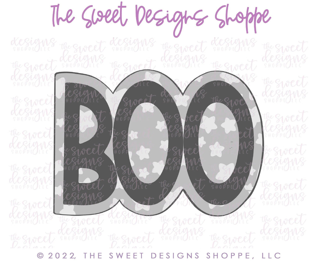 Cookie Cutters - Modern BOO - Cookie Cutter - The Sweet Designs Shoppe - TSDS - - ALL,Boo!,Cookie Cutter,Halloween,handlettering,Lettering,Plaque,Plaques,PLAQUES HANDLETTERING,Promocode,text