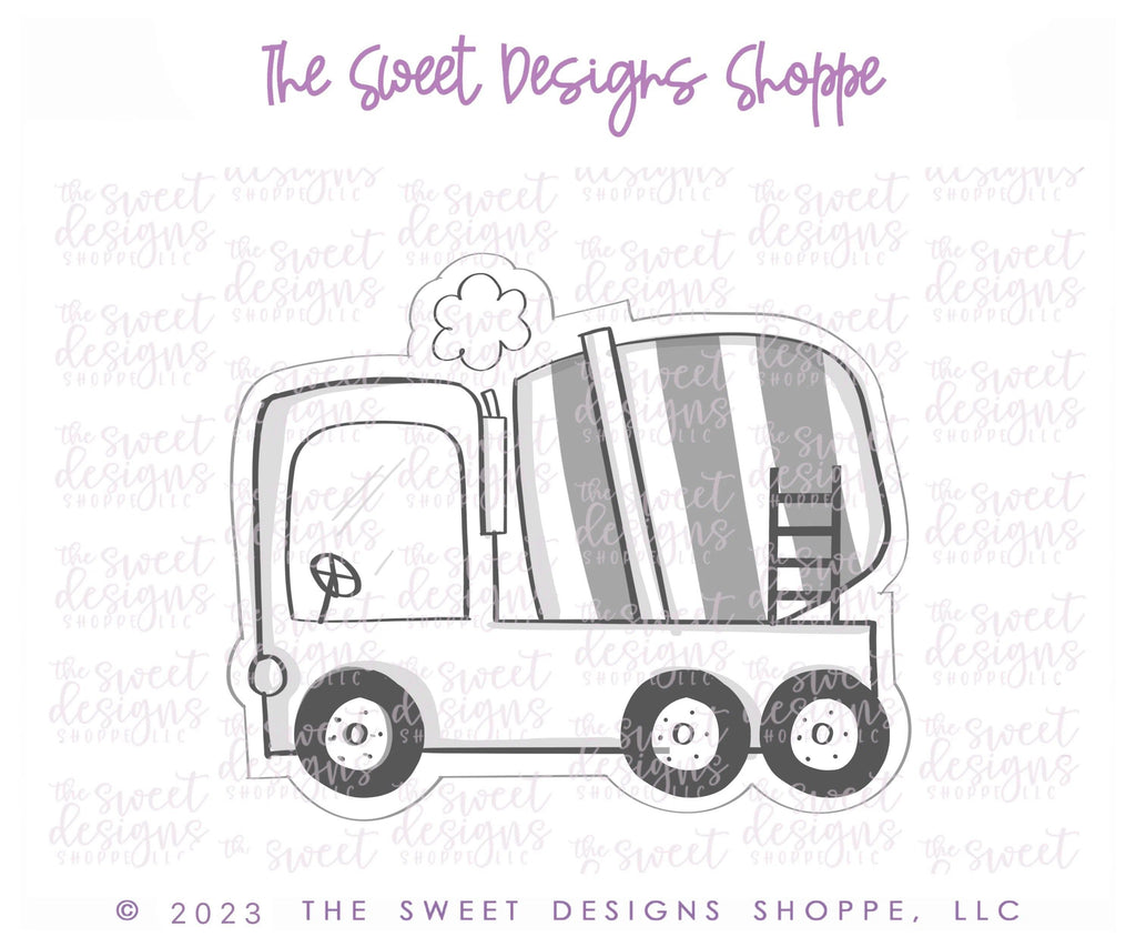 Cookie Cutters - Modern Cement Truck - Cookie Cutter - The Sweet Designs Shoppe - TSDS - - ALL,baby toys,construction,Cookie Cutter,kids,Kids / Fantasy,Promocode,toys,transportation,travel