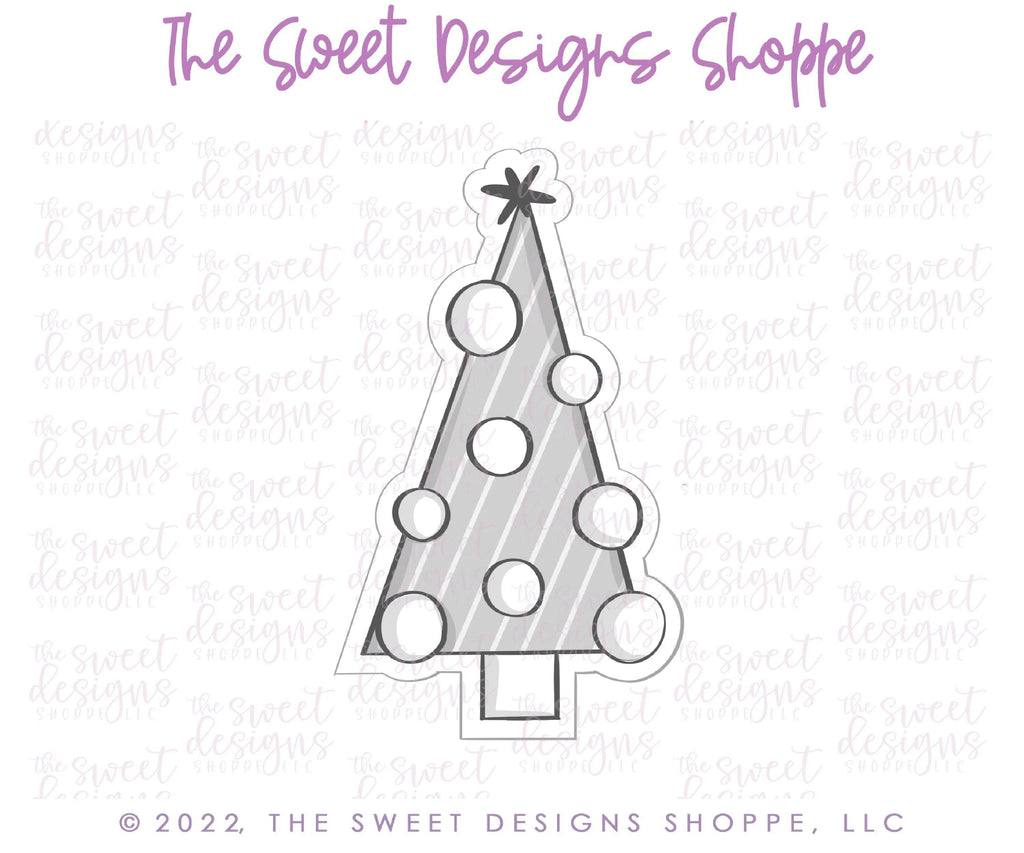 Cookie Cutters - Modern Christmas Tree with Ornament - Cookie Cutter - The Sweet Designs Shoppe - - ALL, Christmas, Christmas / Winter, Christmas Cookies, Christmas Tree, Cookie Cutter, nature, Promocode, Tree