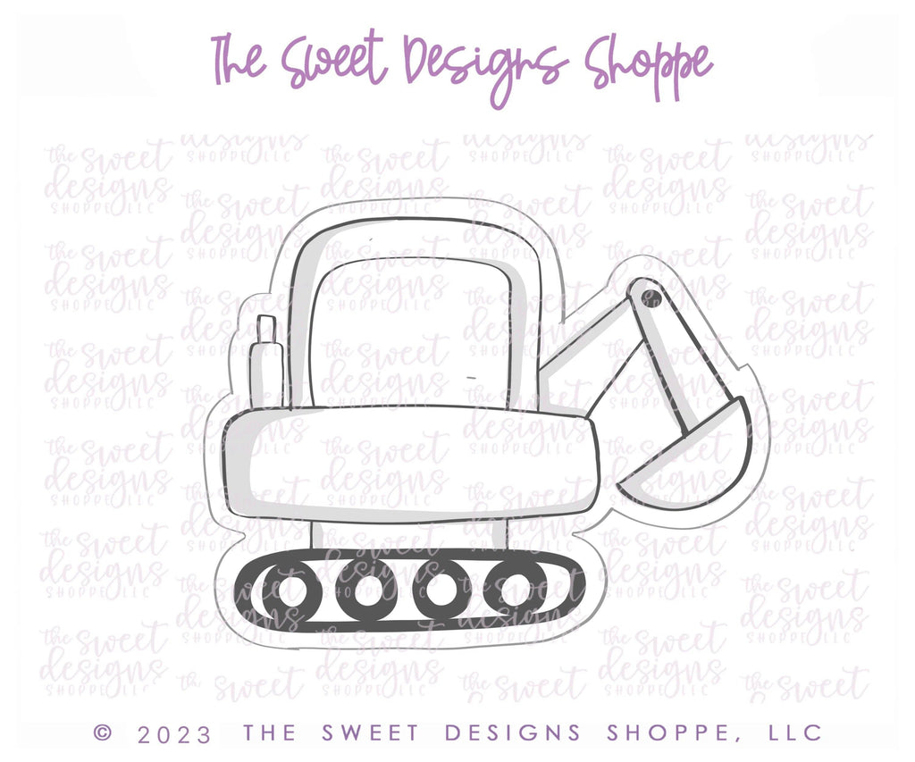 Cookie Cutters - Modern Crawler Excavator - Cookie Cutter - The Sweet Designs Shoppe - TSDS - - ALL,baby toys,construction,Cookie Cutter,kids,Kids / Fantasy,Promocode,toys,transportation,travel