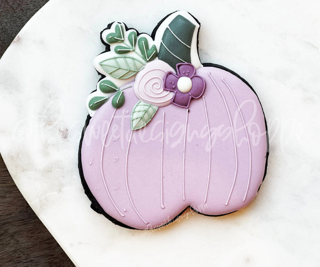 Cookie Cutters - Modern Floral Pumpkin - Cookie Cutter - Sweet Designs Shoppe - - ALL, Autumn, Cookie Cutter, Fall, Fall / Halloween, Fall / Thanksgiving, Fruits and Vegetables, Halloween, Promocode, Pumpkin, thanksgiving