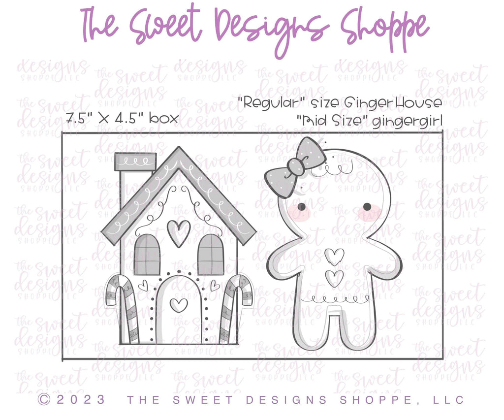 Cookie Cutters - Modern GingerGirl & GingerHouse Cookie Cutters Set - 2 Piece Set - Cookie Cutters - The Sweet Designs Shoppe - TSDS - - ALL,Christmas,Christmas / Winter,Christmas Cookies,Cookie Cutter,Ginger boy,ginger bread,Ginger girl,Gingerboy,gingerbread,gingerbread man,gingerbread mug,GingerHouse,Promocode,regular sets,set,sets,STL