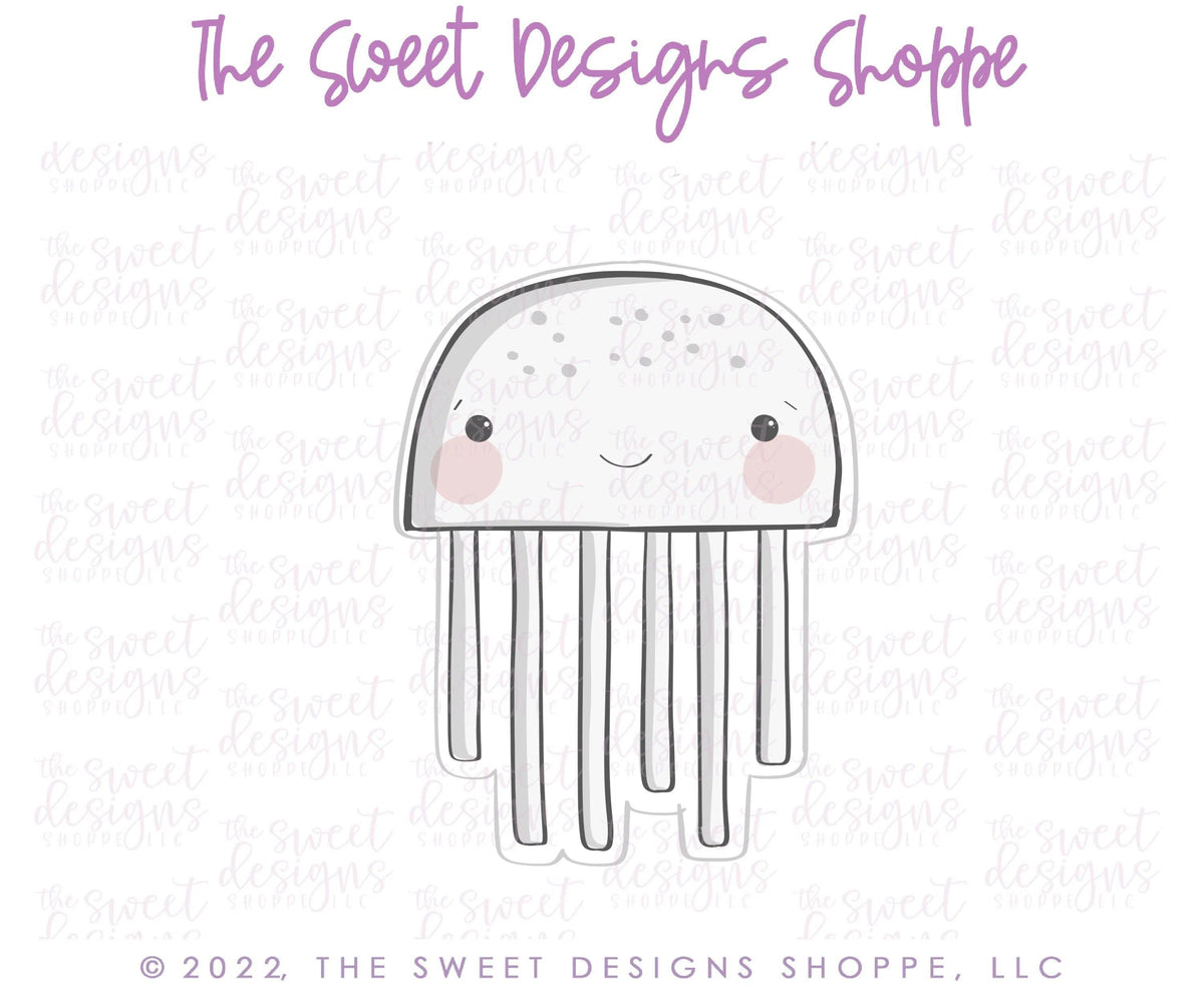 Cookie Cutters - Modern Jellyfish - Cookie Cutter - The Sweet Designs Shoppe - TSDS - - ALL,Animal,Animals,Animals and Insects,Cookie Cutter,Kids / Fantasy,Promocode,STL,summer,under the sea