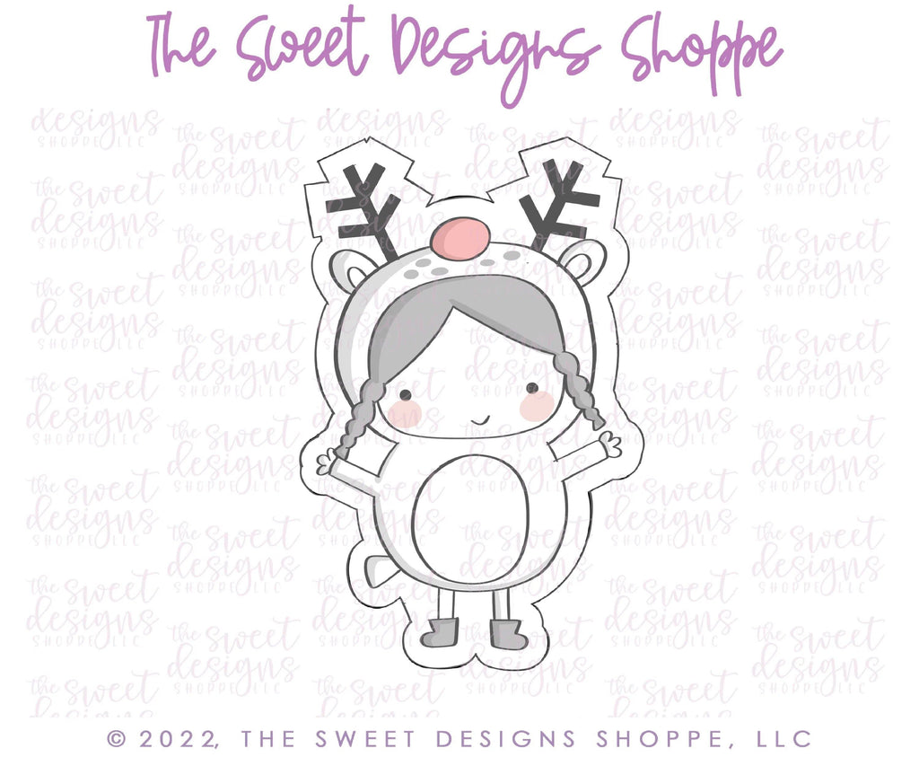 Cookie Cutters - Modern Kid Reindeer - Cookie Cutter - The Sweet Designs Shoppe - TSDS - - ALL,Animal,Animals,Animals and Insects,Christmas,Christmas / Winter,Christmas Cookies,Cookie Cutter,kid Reindeer,kids,Promocode,Reindeer