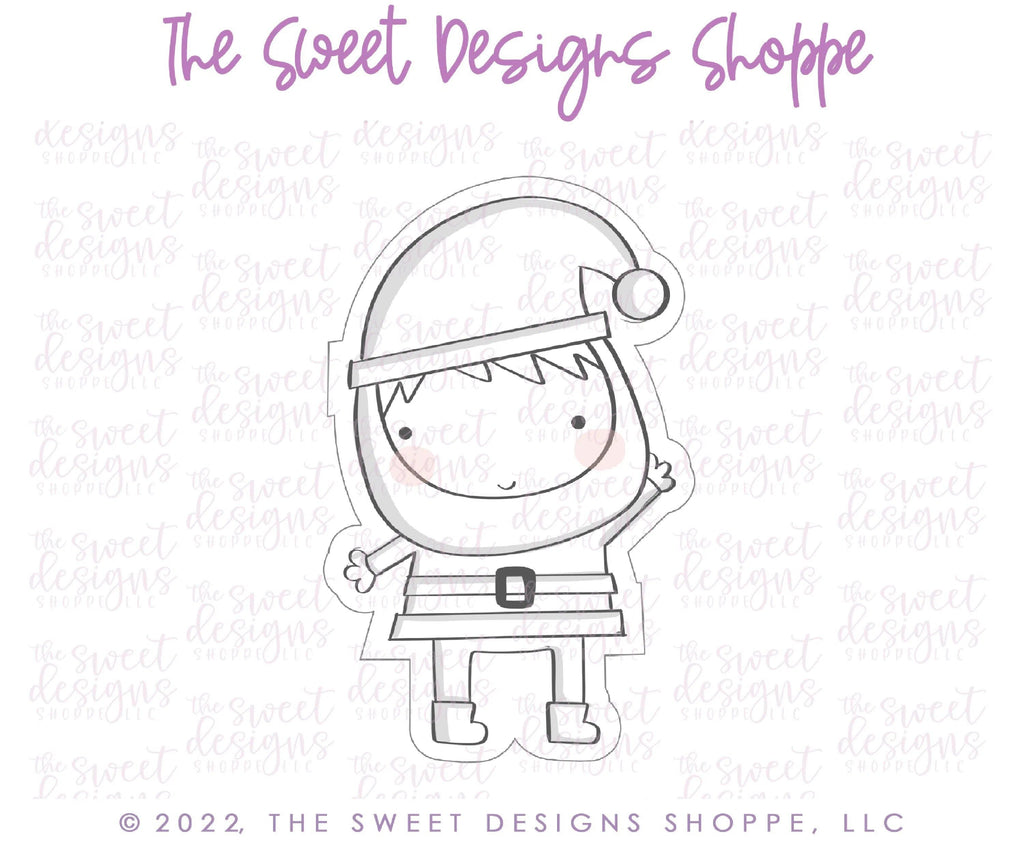 Cookie Cutters - Modern Kid Santa - Cookie Cutter - The Sweet Designs Shoppe - TSDS - - ALL,Christmas,Christmas / Winter,Christmas Cookies,Cookie Cutter,kids,Promocode,Santa,Santa Claus