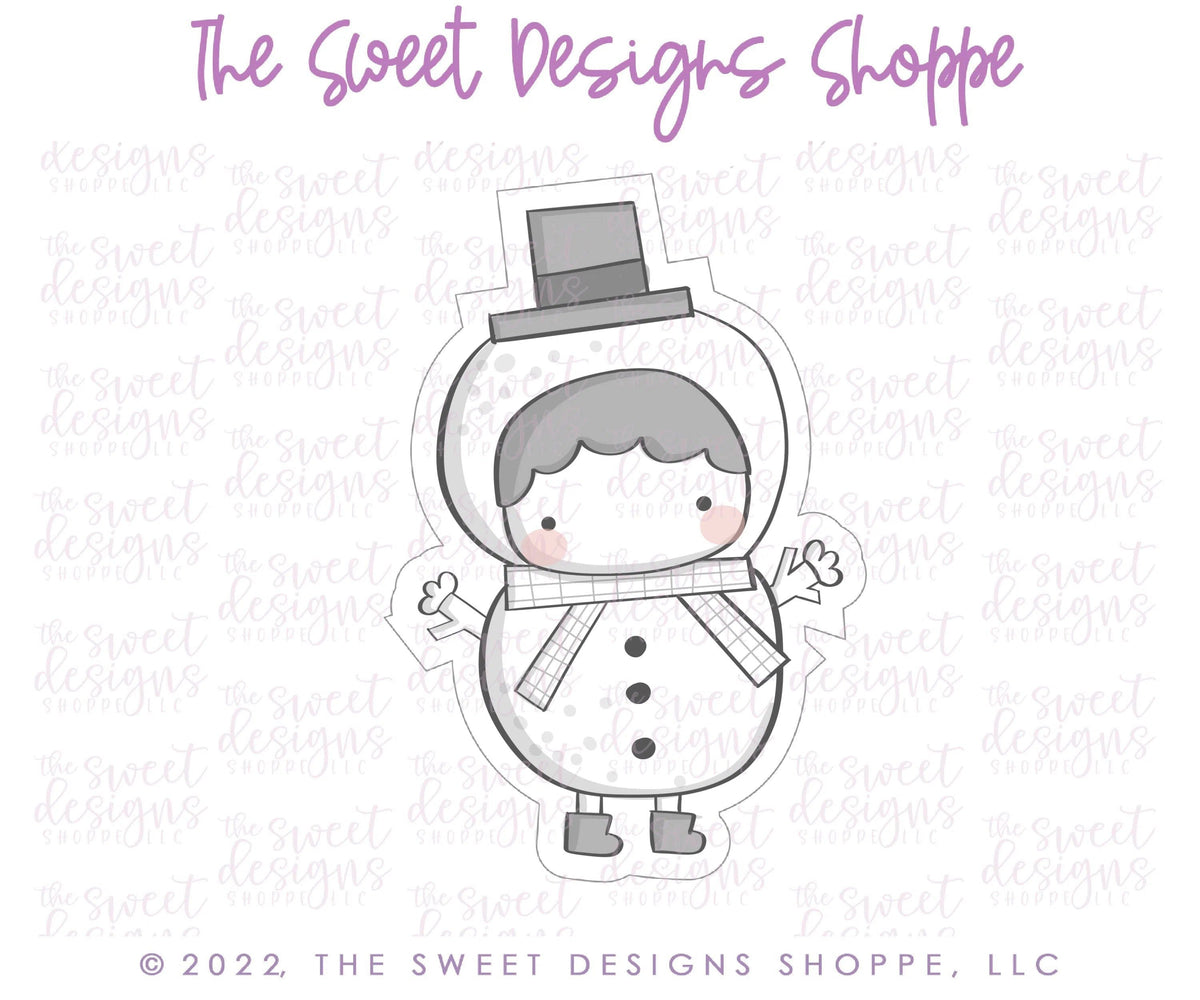 Cookie Cutters - Modern Kid Snowman - Cookie Cutter - The Sweet Designs Shoppe - TSDS - - ALL,Christmas,Christmas / Winter,Christmas Cookies,Cookie Cutter,Frosty,Kid Snowman,kids,Promocode,Snowman,STL