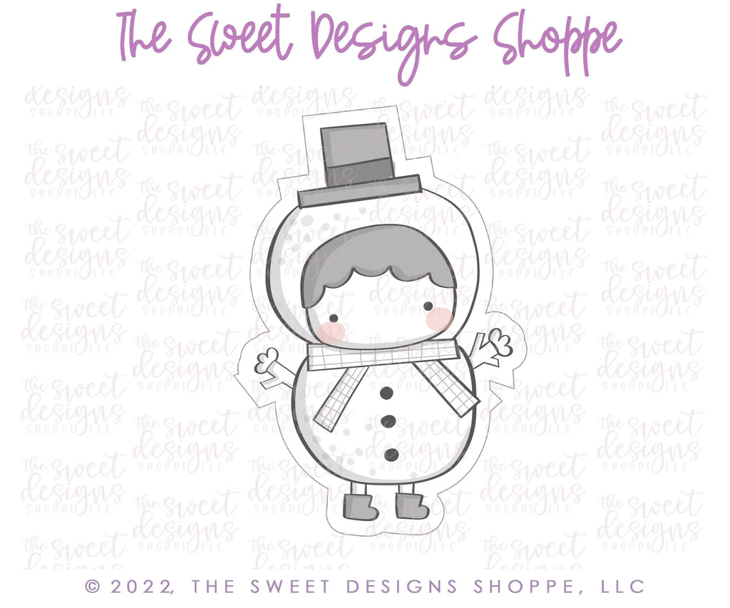 Cookie Cutters - Modern Kid Snowman - Cookie Cutter - The Sweet Designs Shoppe - - ALL, Christmas, Christmas / Winter, Christmas Cookies, Cookie Cutter, Kid Snowman, kids, Promocode, Snowman