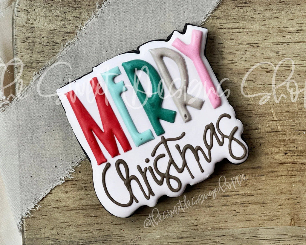 Cookie Cutters - Modern Merry Christmas Plaque - Cookie Cutter - The Sweet Designs Shoppe - TSDS - - ALL,Christmas,Christmas / Winter,Christmas Cookies,Cookie Cutter,home,Plaque,Plaques,PLAQUES HANDLETTERING,Promocode,STL