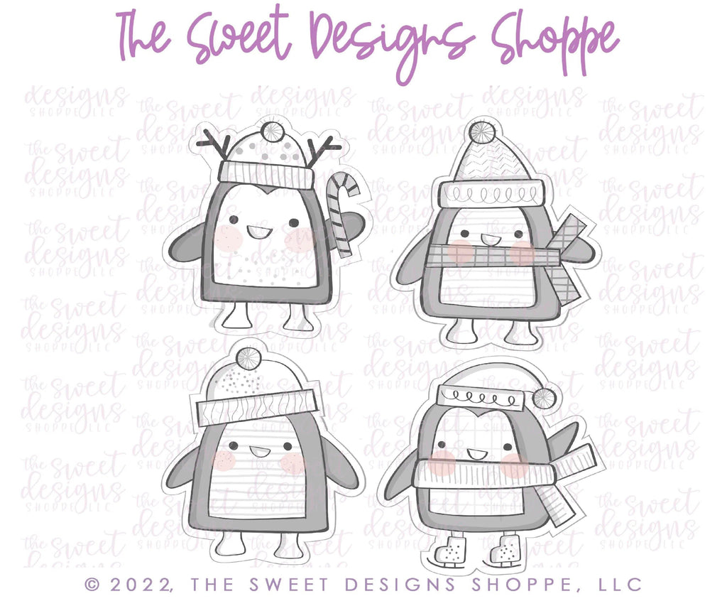 Cookie Cutters - Modern Penguin Set - Set of 4 - Cookie Cutters - The Sweet Designs Shoppe - TSDS - - ALL,Animal,Animals,Animals and Insects,Christmas,Christmas / Winter,Cookie Cutter,Mini Sets,Promocode,regular sets,set,Winter