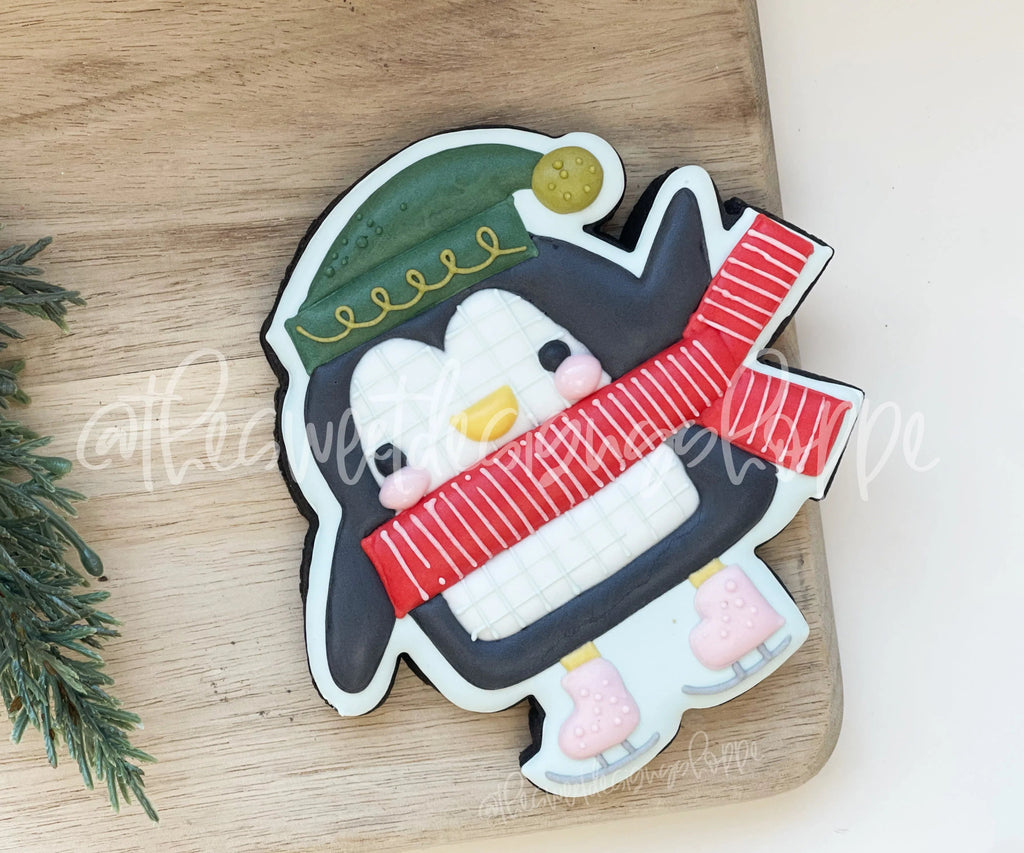 Cookie Cutters - Modern Penguin with Skates - Cookie Cutter - Sweet Designs Shoppe - - ALL, Animal, Animals, Animals and Insects, Christmas, Christmas / Winter, Cookie Cutter, Penguin, Promocode, Winter