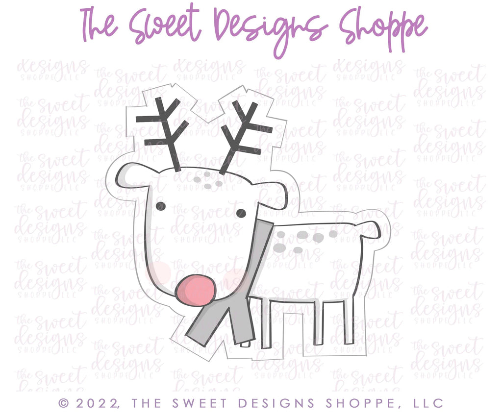 Cookie Cutters - Modern Reindeer - Cookie Cutter - Sweet Designs Shoppe - - ALL, Animal, Animals, Animals and Insects, Christmas, Christmas / Winter, Christmas Cookies, Cookie Cutter, Promocode, Reindeer
