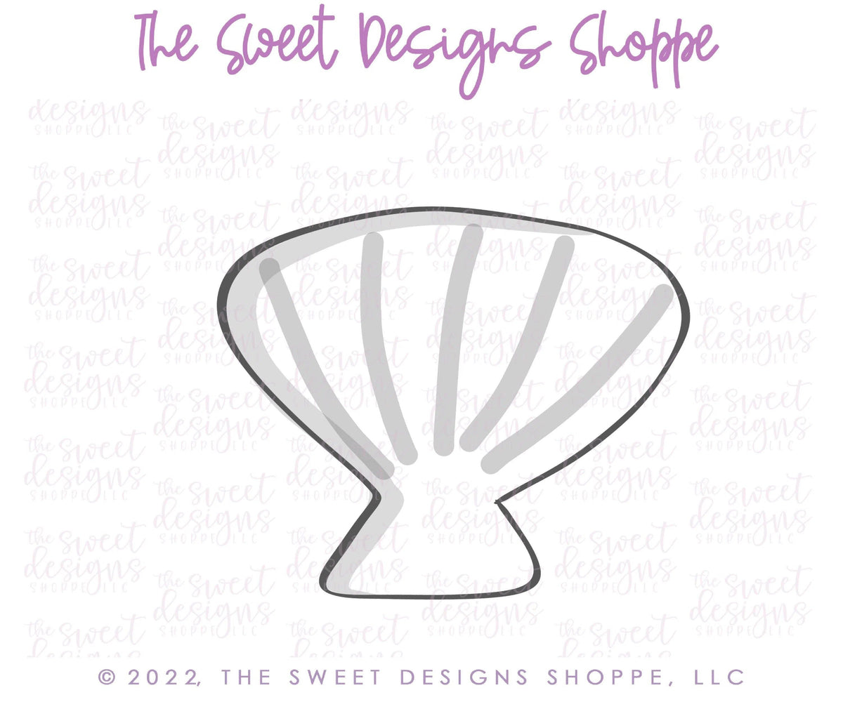 Cookie Cutters - Modern Shell - Cookie Cutter - The Sweet Designs Shoppe - TSDS - - all,Cookie Cutter,Kids / Fantasy,Promocode,STL,summer,under the sea