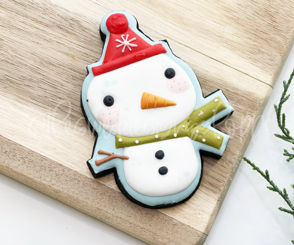 Cookie Cutters - Modern Snowman with Birthday Hat - Cookie Cutter - The Sweet Designs Shoppe - - ALL, Christmas, Christmas / Winter, Christmas Cookies, Cookie Cutter, Promocode, Snowman