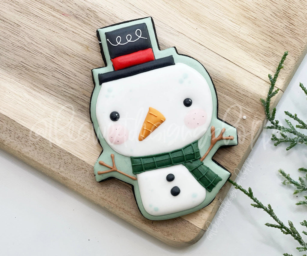 Cookie Cutters - Modern Snowman with Square Hat - Cookie Cutter - The Sweet Designs Shoppe - TSDS - - ALL,Christmas,Christmas / Winter,Christmas Cookies,Cookie Cutter,Frosty,Promocode,Snowman,STL