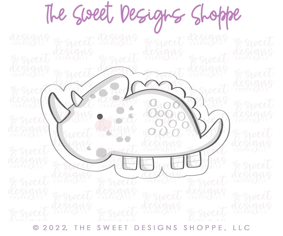 Cookie Cutters - Modern Triceratops- Cookie Cutter - The Sweet Designs Shoppe - TSDS - - ALL,Animal,Animals,Birthday,Cookie Cutter,Dino,dinosaur,Dinosaurs,kid,kids,Kids / Fantasy,prehistoric,Promocode,R,STL