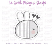 Cookie Cutters - Modern Valentine Bumblebee - Cookie Cutter - The Sweet Designs Shoppe - TSDS - - ALL,Animal,Animals,Animals and Insects,Cookie Cutter,Easter / Spring,Promocode,Spring,STL,valentine,valentines