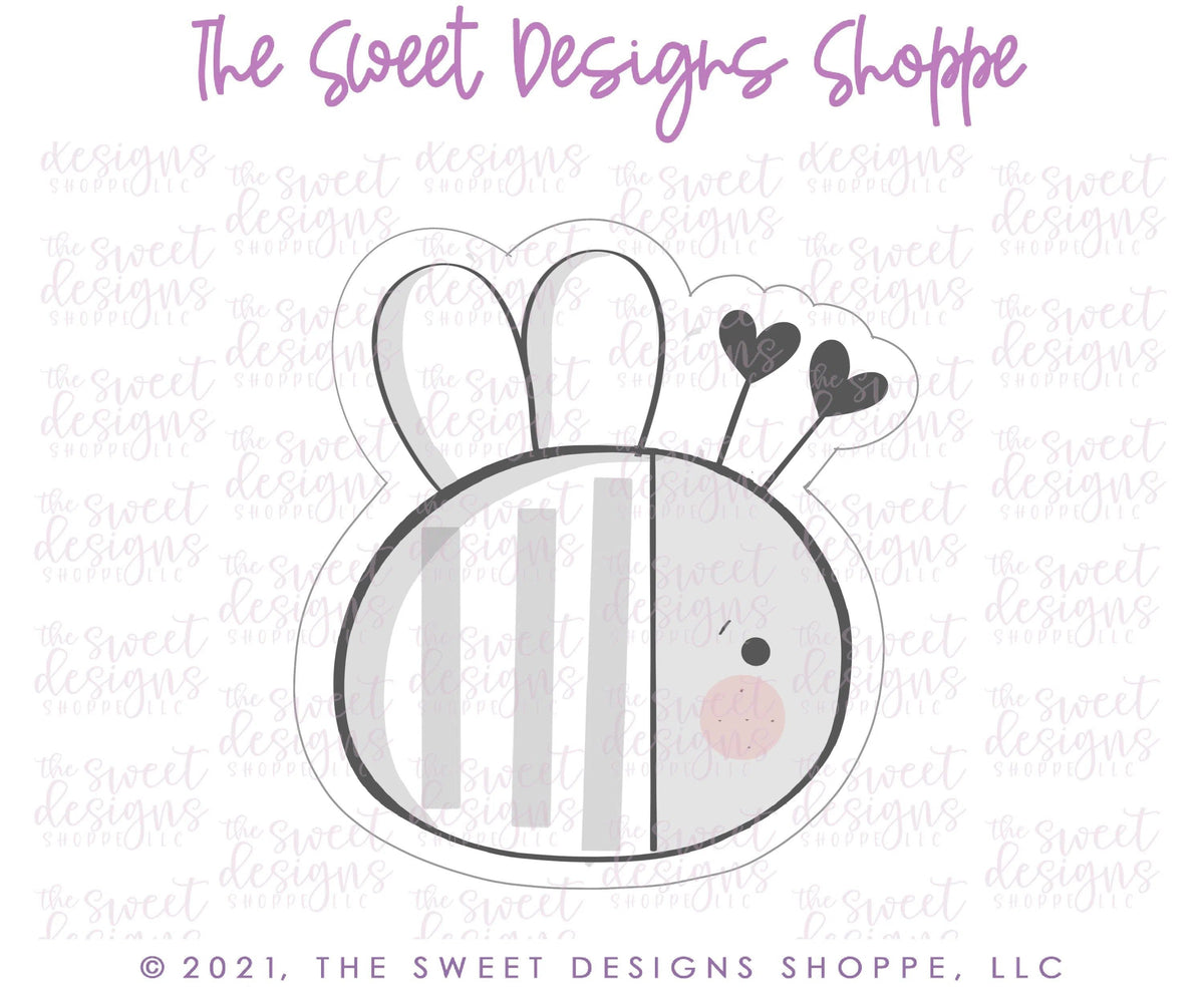 Cookie Cutters - Modern Valentine Bumblebee - Cookie Cutter - The Sweet Designs Shoppe - TSDS - - ALL,Animal,Animals,Animals and Insects,Cookie Cutter,Easter / Spring,Promocode,Spring,STL,valentine,valentines