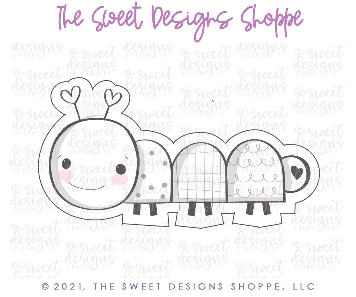 Cookie Cutters - Modern Valentine Caterpillar - Cookie Cutter - The Sweet Designs Shoppe - TSDS - - ALL,Animal,Animals,Animals and Insects,Cookie Cutter,Easter / Spring,Promocode,Spring,STL,valentine,valentines
