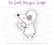 Cookie Cutters - Modern Valentines Girly Mouse - Cookie Cutter - The Sweet Designs Shoppe - TSDS - - ALL,Animal,Animals,Animals and Insects,Cookie Cutter,fantasy,Holiday,kids,Kids / Fantasy,mouse,Promocode,STL,valentine,valentines