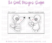Cookie Cutters - Modern Valentines Mouse Cookie Cutters Set - 2 Piece Set - Cookie Cutters - The Sweet Designs Shoppe - TSDS - - ALL,Animal,Animals,Animals and Insects,Cookie Cutter,Mini Set,Mini Sets,Promocode,regular sets,set,sets,STL,valentines