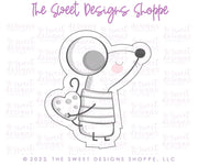 Cookie Cutters - Modern Valentines Mouse Cookie Cutters Set - 2 Piece Set - Cookie Cutters - The Sweet Designs Shoppe - TSDS - - ALL,Animal,Animals,Animals and Insects,Cookie Cutter,Mini Set,Mini Sets,Promocode,regular sets,set,sets,STL,valentines