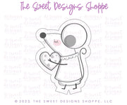 Cookie Cutters - Modern Valentines Mouse Cookie Cutters Set - 2 Piece Set - Cookie Cutters - The Sweet Designs Shoppe - TSDS - - ALL,Animal,Animals,Animals and Insects,Cookie Cutter,Mini Set,Mini Sets,Promocode,regular sets,set,sets,STL,valentines