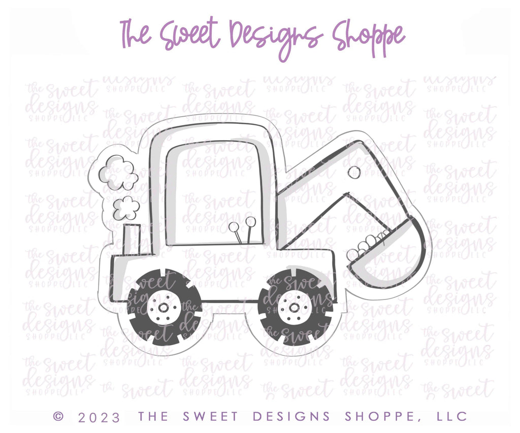Cookie Cutters - Modern Wheel Excavator on the go - Cookie Cutter - The Sweet Designs Shoppe - TSDS - - ALL,baby toys,construction,Cookie Cutter,kids,Kids / Fantasy,Promocode,toys,transportation,travel