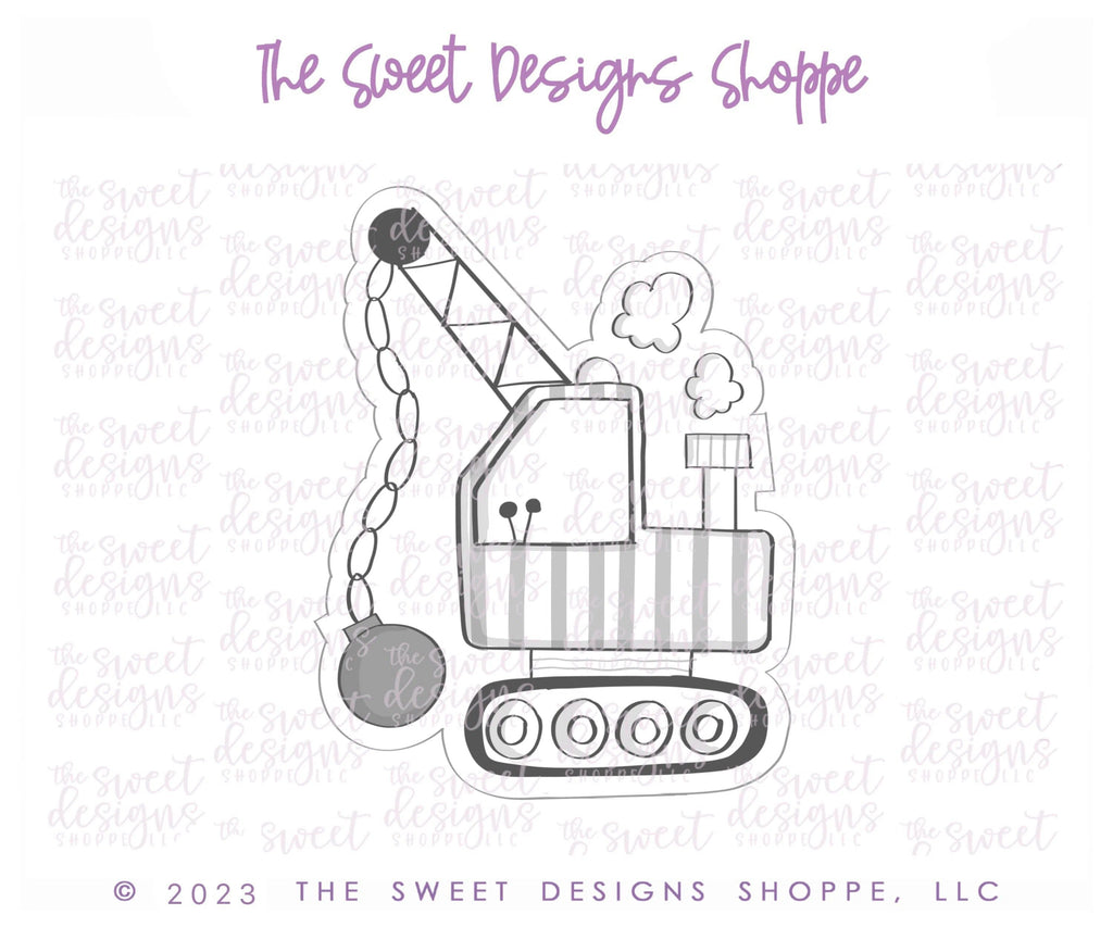 Cookie Cutters - Modern Wreck Ball Truck - Cookie Cutter - The Sweet Designs Shoppe - - ALL, construction, Cookie Cutter, Kids / Fantasy, Promocode, transportation, travel