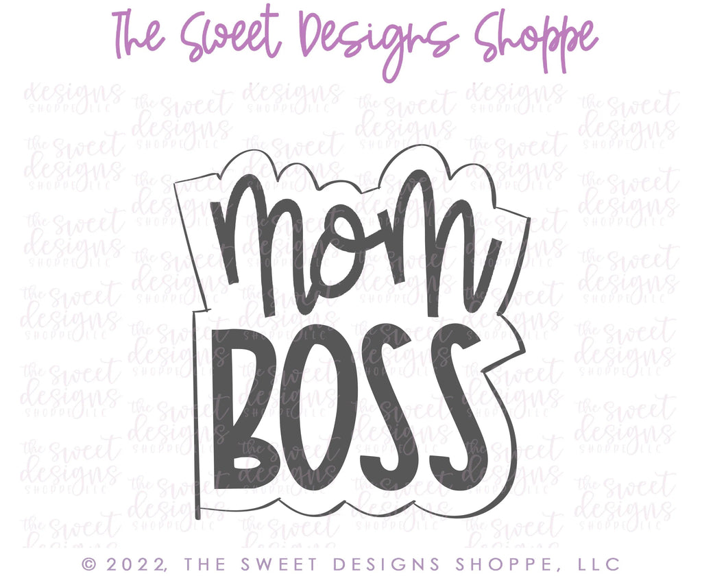 Cookie Cutters - Mom Boss Modern Plaque - Cookie Cutter - Sweet Designs Shoppe - - ALL, Cookie Cutter, MOM, Mom Plaque, mother, mothers DAY, Plaque, Plaques, Promocode