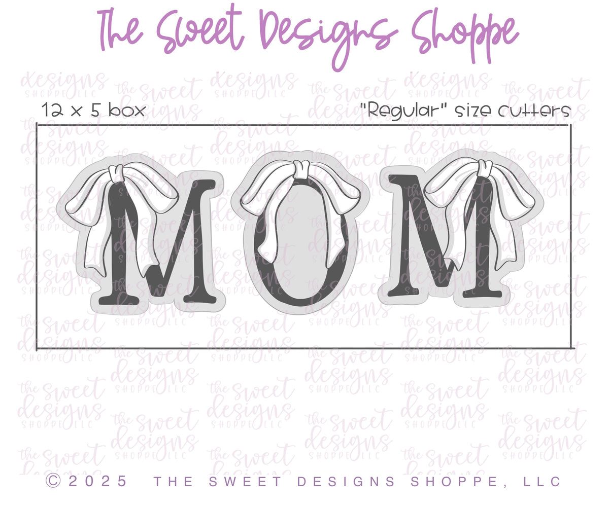 Cookie Cutters - MOM Coquette Letters Set - Set of 2 - Cookie Cutters - The Sweet Designs Shoppe - TSDS - - ALL,Cookie Cutter,MOM,Mom Plaque,mother,Mothers Day,Plaque,Plaques,PLAQUES HANDLETTERING,Promocode,regular sets,set,STL