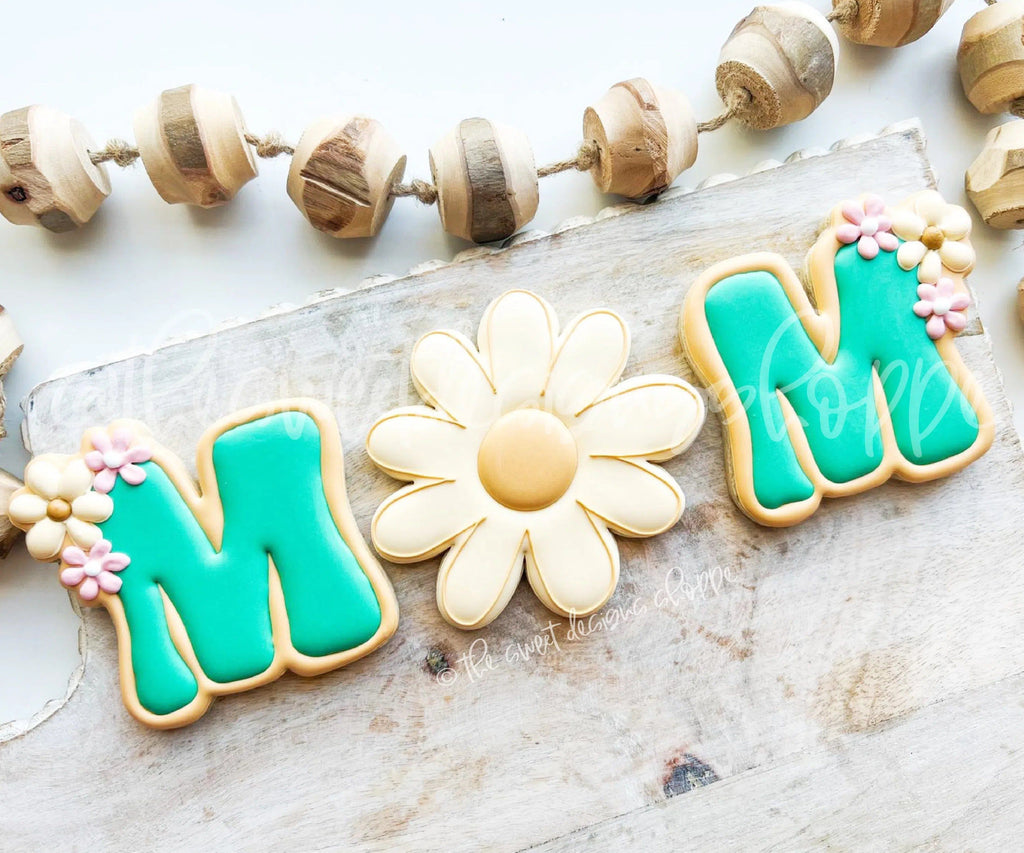 Cookie Cutters - MOM Daisy Set - 3 Piece Set - Cookie Cutters - The Sweet Designs Shoppe - - ALL, Cookie Cutter, Mini Set, Mini Sets, MOM, mother, Mothers Day, Promocode, regular sets, set, sets