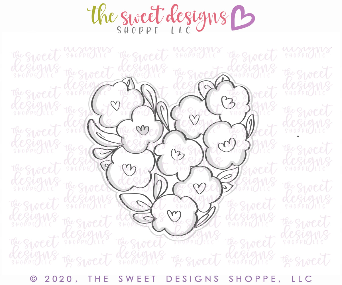 Cookie Cutters - MOM with Flowery Heart - Cookie Cutters - The Sweet Designs Shoppe - TSDS - - ALL,Cookie Cutter,Flower,Flowers,Leaves and Flowers,Mini Sets,MOM,mother,mothers DAY,Nature,Promocode,regular sets,set,Trees Leaves and Flowers,valentine,valentines