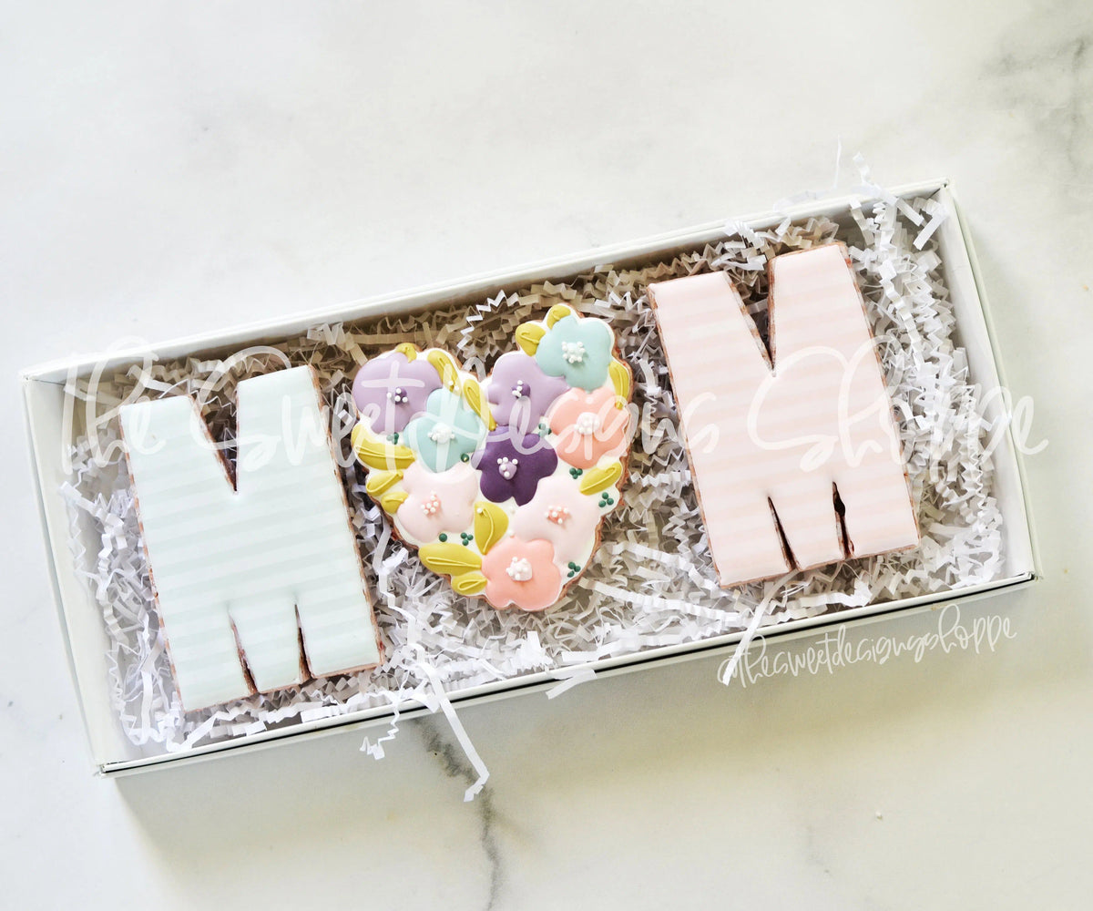 Cookie Cutters - MOM with Flowery Heart - Cookie Cutters - The Sweet Designs Shoppe - TSDS - - ALL,Cookie Cutter,Flower,Flowers,Leaves and Flowers,Mini Sets,MOM,mother,mothers DAY,Nature,Promocode,regular sets,set,Trees Leaves and Flowers,valentine,valentines