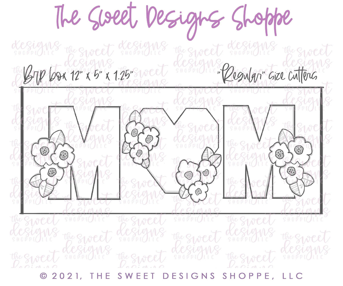 Cookie Cutters - MOM with Geometric Floral Heart - Cookie Cutters - The Sweet Designs Shoppe - TSDS - - ALL,Cookie Cutter,Flower,Flowers,Leaves and Flowers,Mini Sets,MOM,mother,mothers DAY,Nature,Promocode,regular sets,set,Trees Leaves and Flowers,valentine,valentines