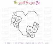 Cookie Cutters - MOM with Geometric Floral Heart - Cookie Cutters - The Sweet Designs Shoppe - TSDS - - ALL,Cookie Cutter,Flower,Flowers,Leaves and Flowers,Mini Sets,MOM,mother,mothers DAY,Nature,Promocode,regular sets,set,Trees Leaves and Flowers,valentine,valentines
