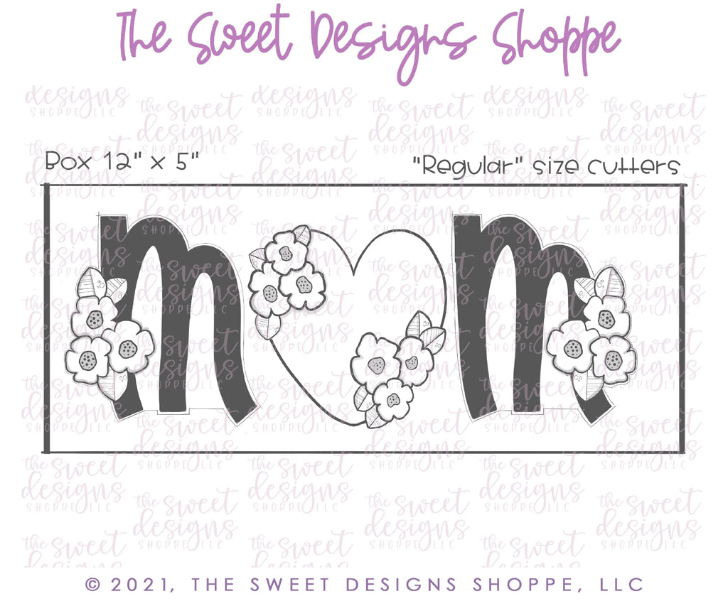 Cookie Cutters - MOM with Mother's Day Floral Heart- Cookie Cutters - Sweet Designs Shoppe - Set of 3 - Regular Size Cutters - ALL, Cookie Cutter, Flower, Flowers, Leaves and Flowers, Mini Sets, MOM, mother, mothers DAY, Nature, Promocode, regular sets, set, Trees Leaves and Flowers, valentine, valentines