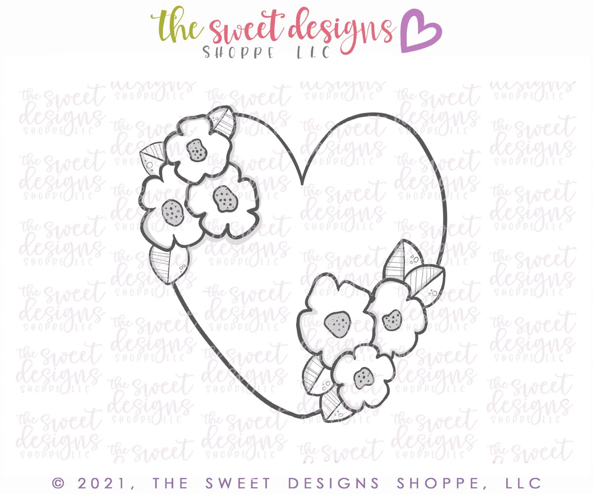 Cookie Cutters - MOM with Mother's Day Floral Heart- Cookie Cutters - The Sweet Designs Shoppe - TSDS - - ALL,Cookie Cutter,Flower,Flowers,Leaves and Flowers,Mini Sets,MOM,mother,mothers DAY,Nature,Promocode,regular sets,set,STL,Trees Leaves and Flowers