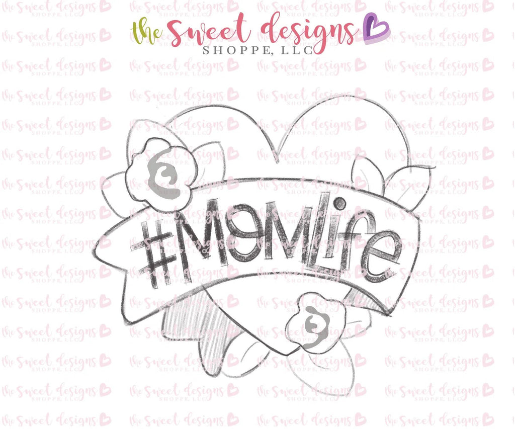 Cookie Cutters - #MomLife Heart - Cutter - Sweet Designs Shoppe - - ALL, Cookie Cutter, CROWN, Customize, MOM, mother, mothers DAY, Plaque, Promocode, Valentine, Valentines