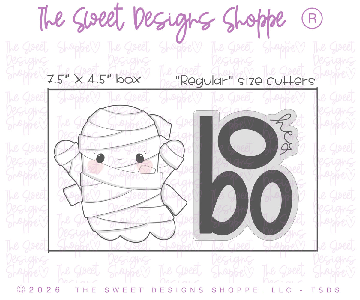 Cookie Cutters - Mommy Ghost & Boo Plaque Set - Set of 2 - Cookie Cutters - The Sweet Designs Shoppe - TSDS - - ALL,Cookie Cutter,halloween,Halloween set,Halloween Sets,Plaque,Plaques,PLAQUES HANDLETTERING,Promocode,regular sets,set,STL