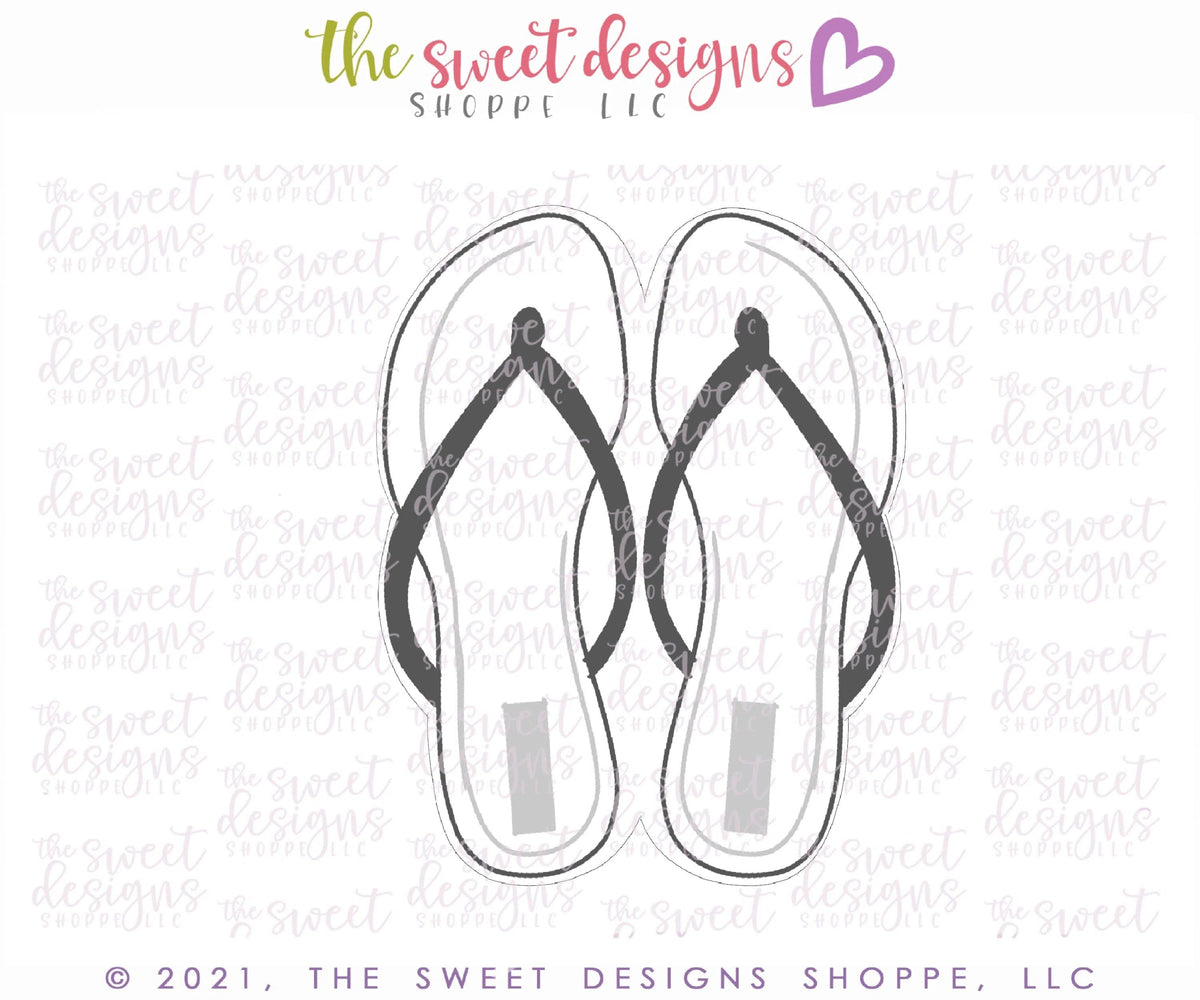Cookie Cutters - Mom's Flip Flop - Cookie Cutter - The Sweet Designs Shoppe - TSDS - - 4th,4th July,4th of July,Accesories,ALL,beauty,clothes,Clothing / Accessories,Cookie Cutter,FlipFlops003,fourth of July,Independence,MOM,mother,Mothers Day,Patriotic,Patriotric,Promocode,STL,Summer,USA