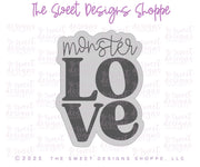 Cookie Cutters - Monster Love Retro Plaque - Cookie Cutter - The Sweet Designs Shoppe - TSDS - - ALL,Boo! plaque,Cookie Cutter,halloween,monster retro plaque,Plaque,Plaques,PLAQUES HANDLETTERING,Promocode,STL