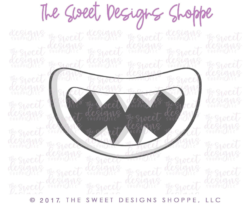 Cookie Cutters - Monster Mouth Two v2- Cookie Cutter - The Sweet Designs Shoppe - - ALL, Cookie Cutter, Fall / Halloween, Halloween, Kids / Fantasy, monster, Monsters, Monsters and Zombies, Promocode, trick or treat, zombie, Zombies