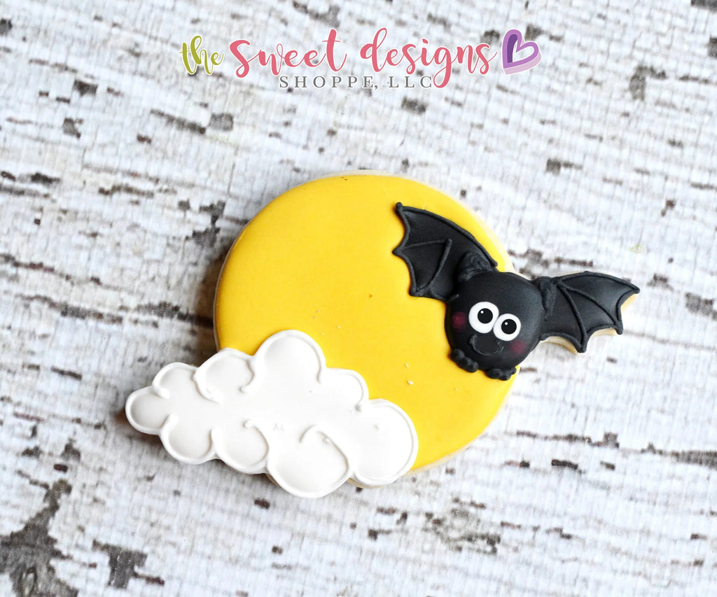 Cookie Cutters - Moon with Bat and Cloud - Cookie Cutter - Sweet Designs Shoppe - - ALL, Cookie Cutter, Fall / Halloween, halloween, nature, Promocode, trick or treat